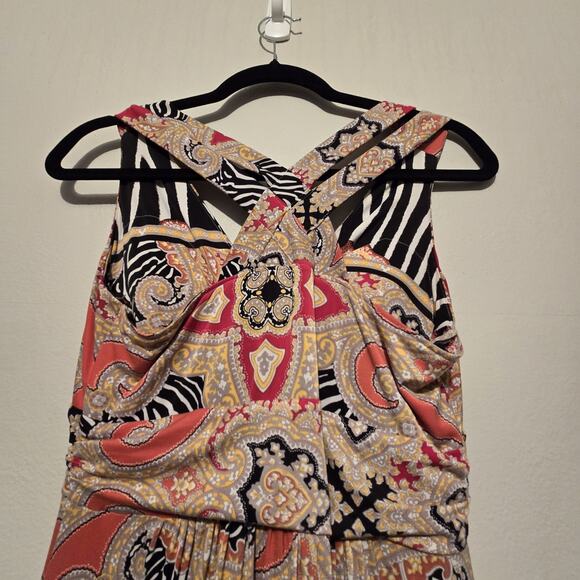 Soma Dress Floral Maxi Dress Womens SM Animal Print Bra Surplice Stretch Boho - Picture 10 of 11